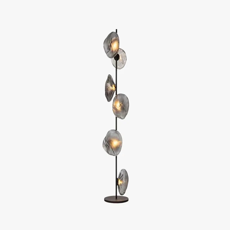 Avi Design Lampadaire Fleur Nordique Métal\\/Verre Noir\\/Or\\/Gris Chambre\\/Salon