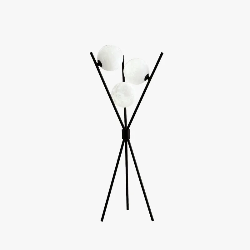 Valentina Design Lampadaire\\/Lampe de Table Tripode Moderne Métal\\/Acrylique Blanc\\/Noir Salon
