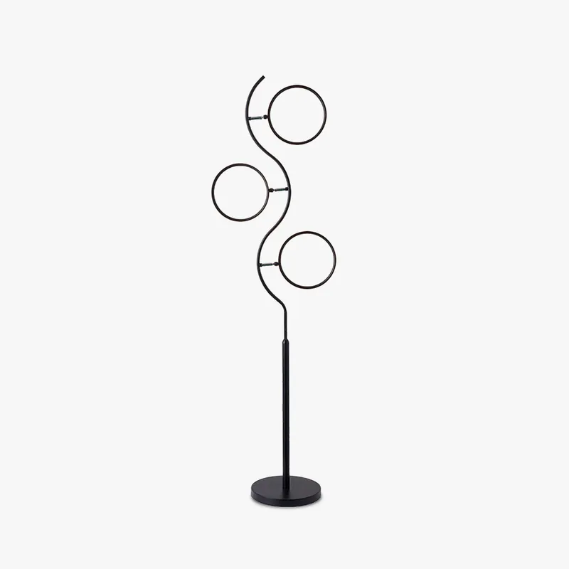 Arisha Design Lampadaire Rond Moderne Métal\\/Acrylique Noir\\/Blanc Salon\\/Chambre