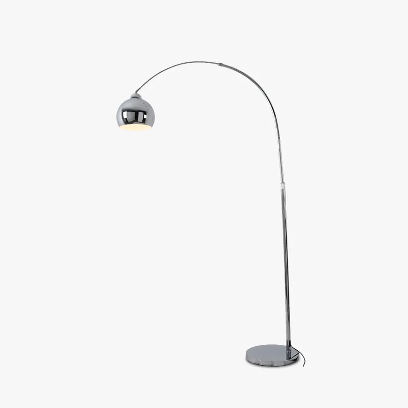 Mira Design Lampadaire Canne à Pêche Simple Argent Métal\\/Verre Chrome Salon Grande