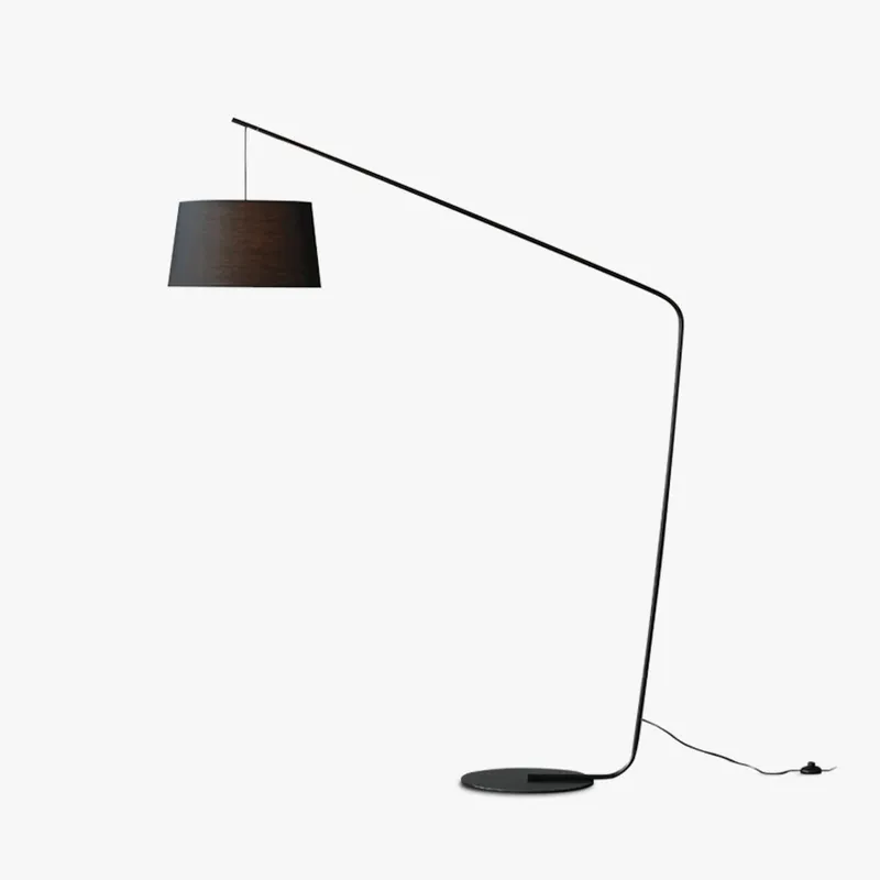 Mira Lampadaire Dôme Moderne, Métal\\/Tissu, Noir, Salon