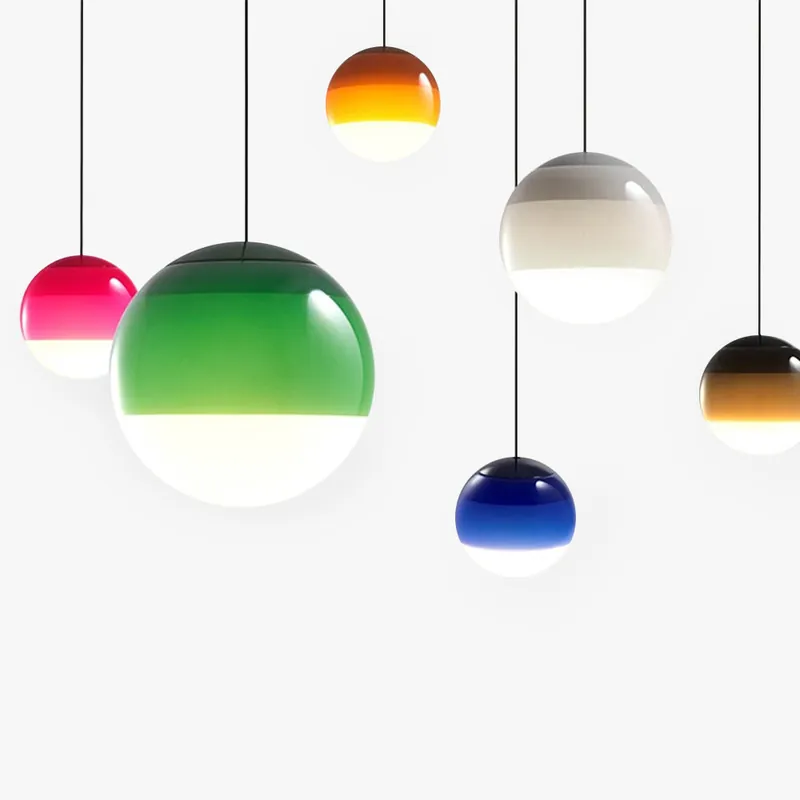 Valentina Suspension Bulle Moderne Verre, Noir\\/Gris\\/Bleu\\/Rose, Salon