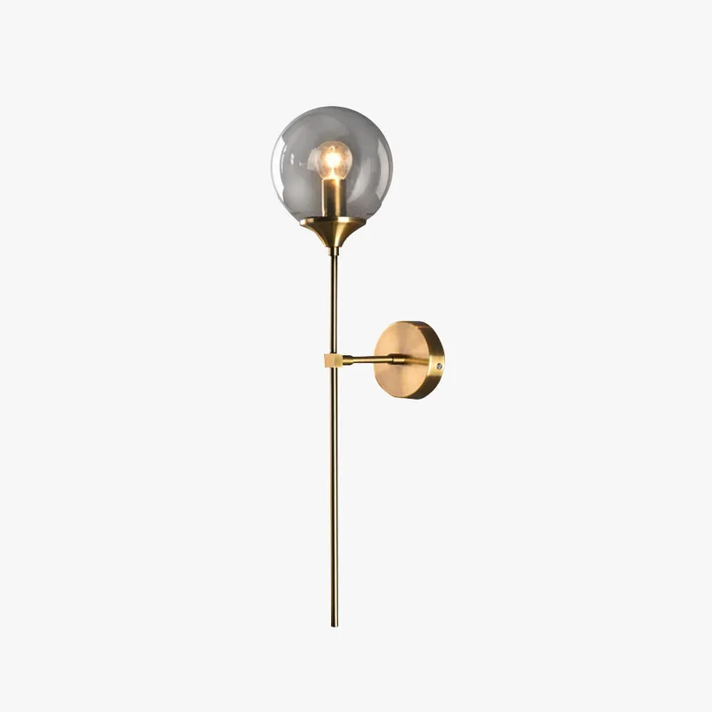 Valentina Applique Globe Murale Moderne, Métal\\/Verre, Gris\\/Ambre\\/Transparent\\/Blanc, Salle à Manger