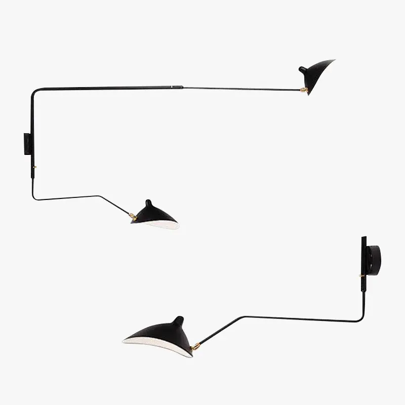 Arisha Simple LED Applique Murale Linéaire Industrielle 1\\/2 Lumières Métal Noir Salon\\/Chambre à Coucher