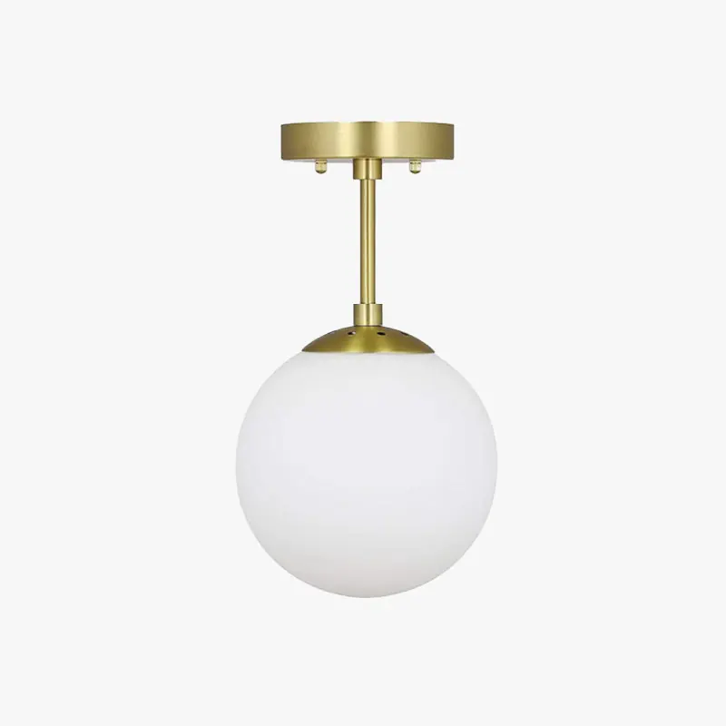 Valentina Plafonnier Boule Moderne, Métal\\/Verre, Noir\\/Doré, Salon