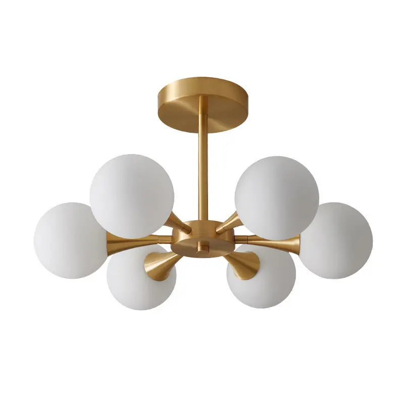 Valentina Suspension Boule Moderne, Laiton\\/Verre, Blanc\\/Claire, Salon