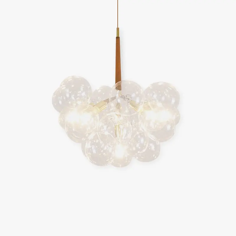 Valentina Lustre Sphère Nordique, Verre\\/Métal, Blanc\\/Doré\\/Noir, Salon