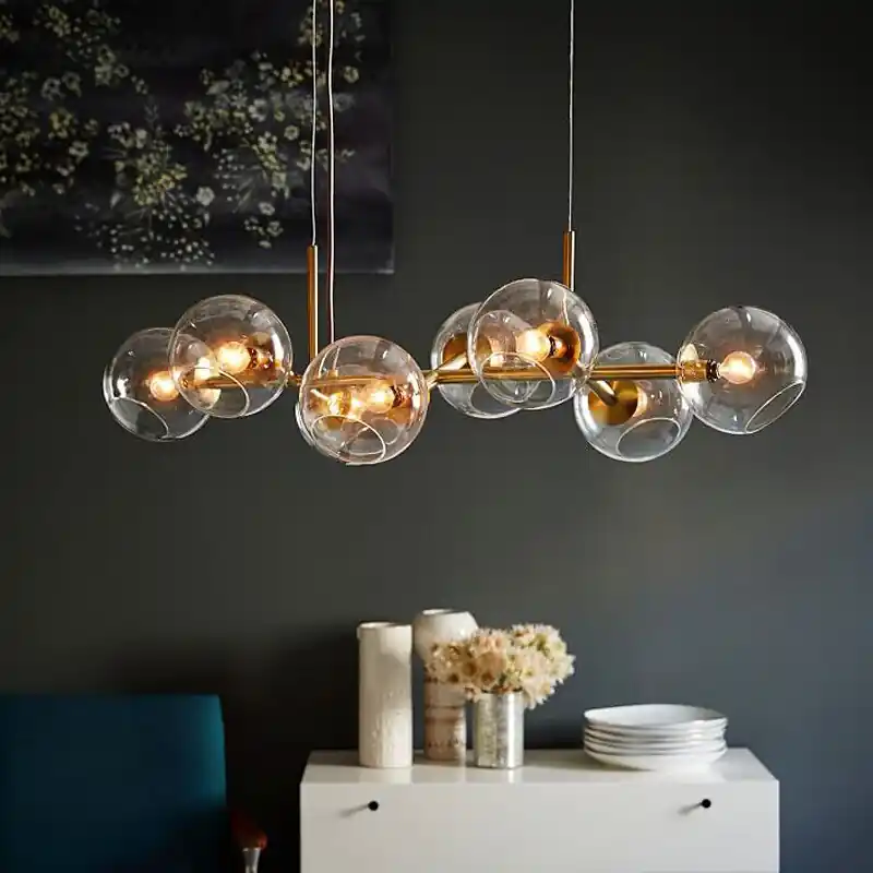 Valentina Suspension Boule Moderne Métal\\/Verre Noir\\/Doré Salon