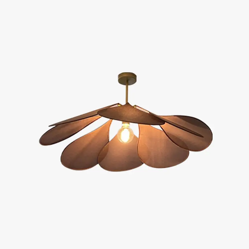Ritta Suspension Petale Moderne, Metal\\/Tissu, Blanc\\/Marron, Salon