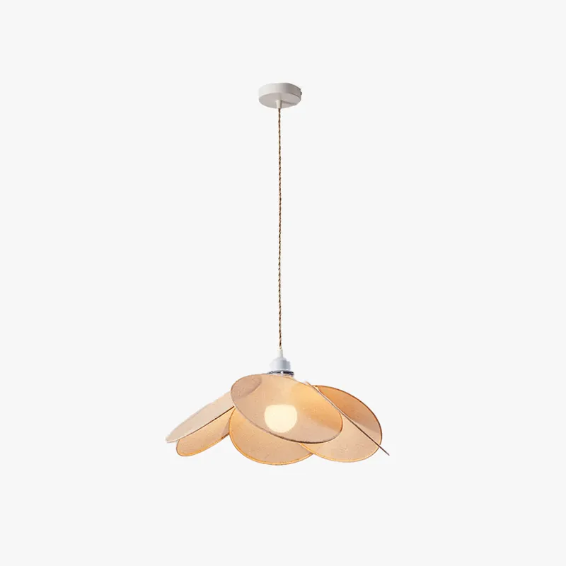 Ritta Suspension Petale Contemporain, Metal\\/Tissu, Orange\\/Marron\\/Beige, Salon