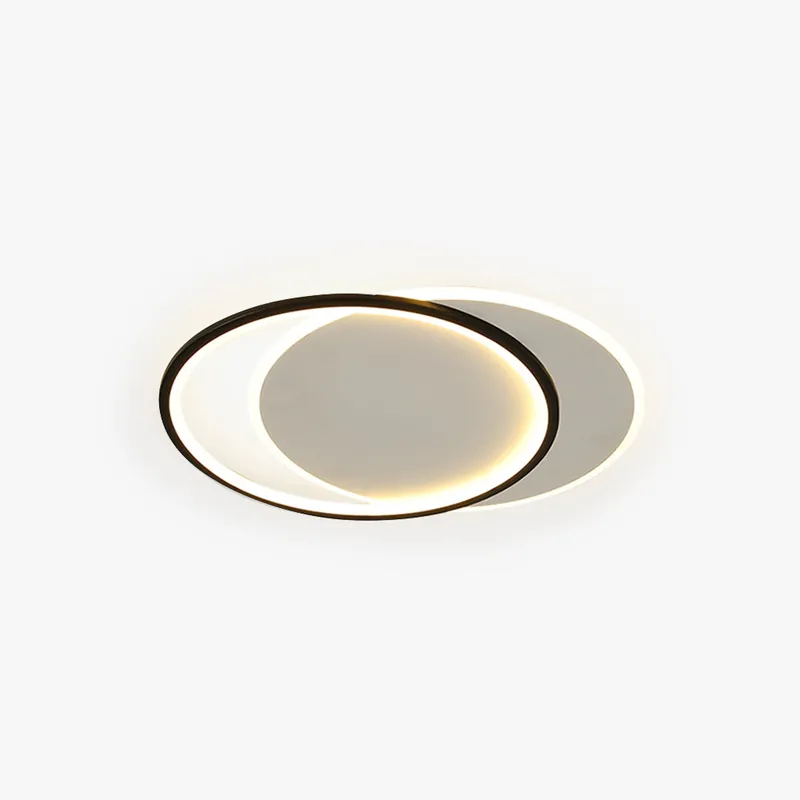Arisha Plafonnier Carré\\/Rond Moderne, Métal\\/Acrylique, Blanc\\/Noir, Salon