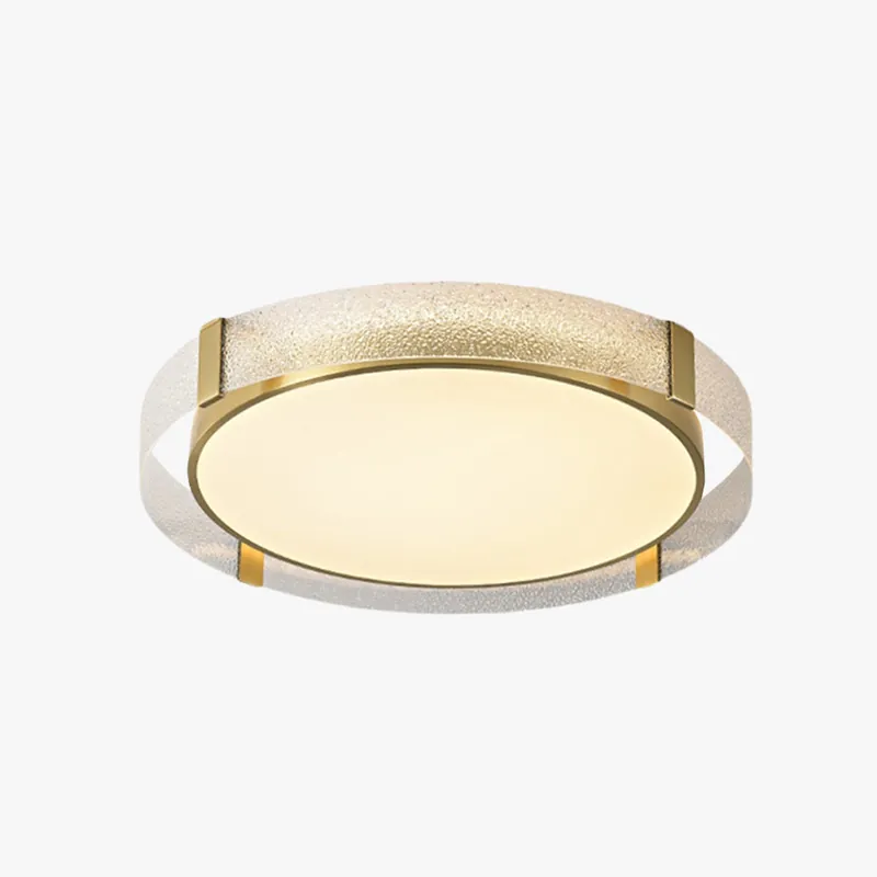 Arisha Plafonnier Rond Moderne, Cuivre\\/Verre, Doré, Salon