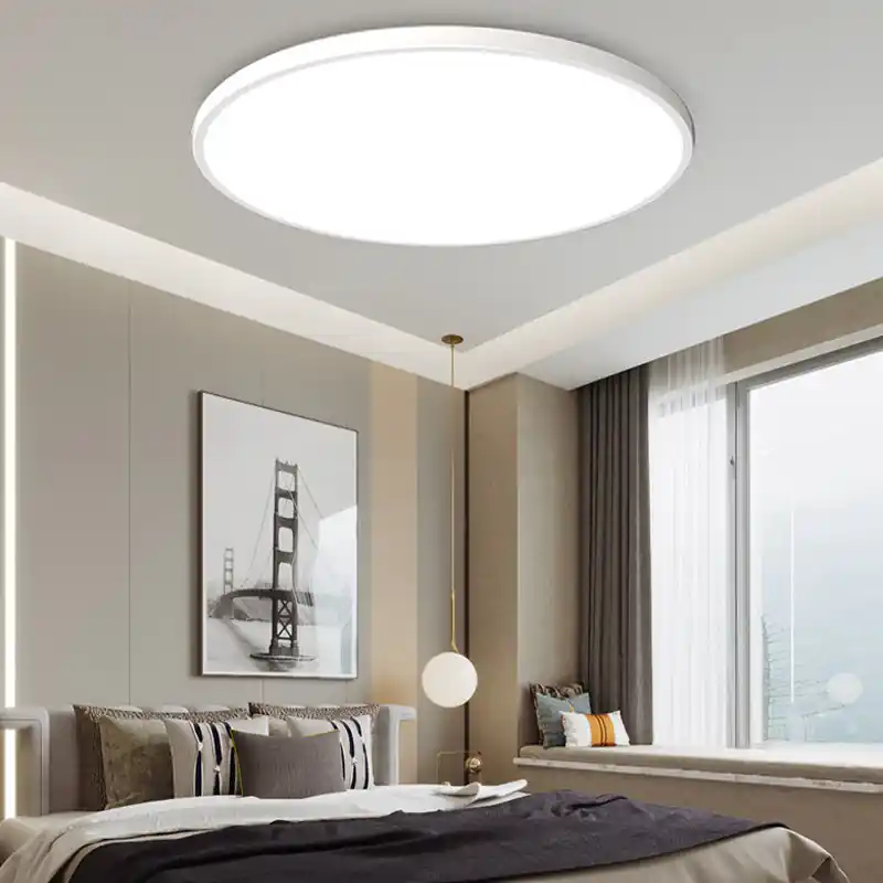 Arisha Plafonnier Rond Moderne, Acrylique\\/ABS, Blanc\\/Noir, Salon