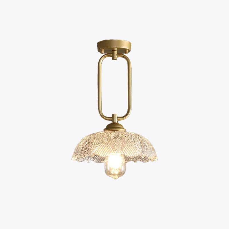 Arisha Plafonnier Fleur Moderne, Métal\\/Verre, Doré, Salon