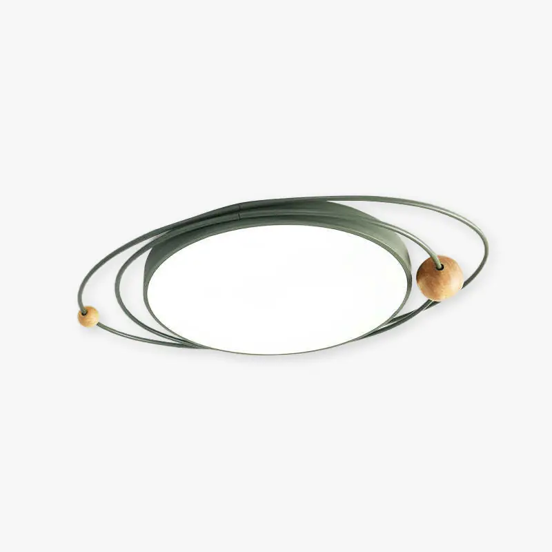 Arisha Plafonnier Rond Moderne, Metal\\/Bois, Blanc\\/Noir\\/Gris\\/Vert\\/Bleu, Salon