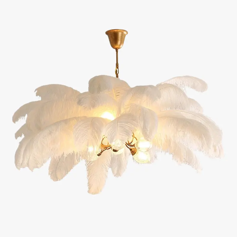 O'Moore Suspension Fleur Moderne, Cuivre\\/Plume, 8 Couleur, Salon