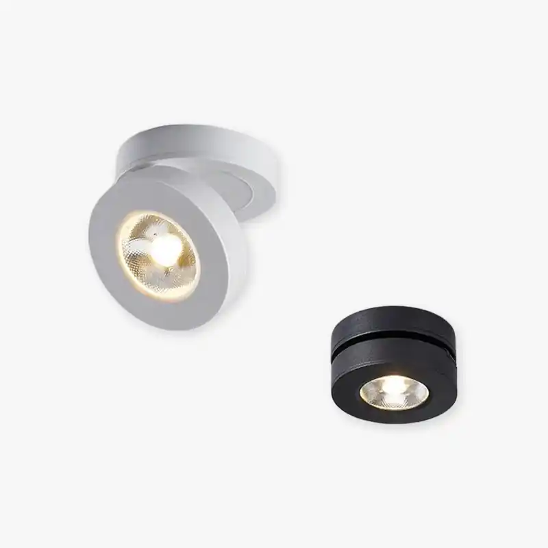 Arisha Plafonnier Rond Simple, Métal, Blanc\\/Noir, Chambre