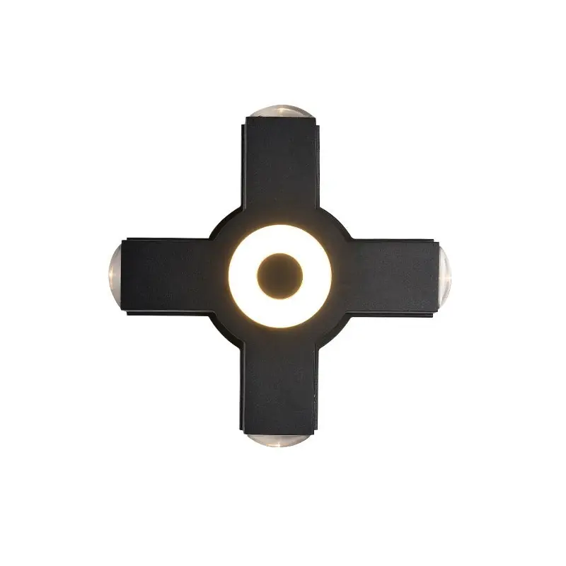 Ray Applique Murale Ronde Moderne, Métal, Noir, Jardin\\/Couloir