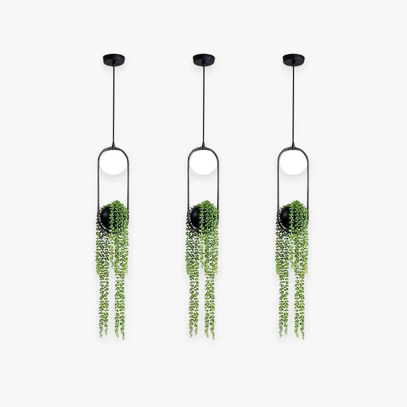 Ritta Suspension Globe Simple, Métal\\/Acrylique, Noir\\/Blanc, Chambre à Coucher\\/Cuisine