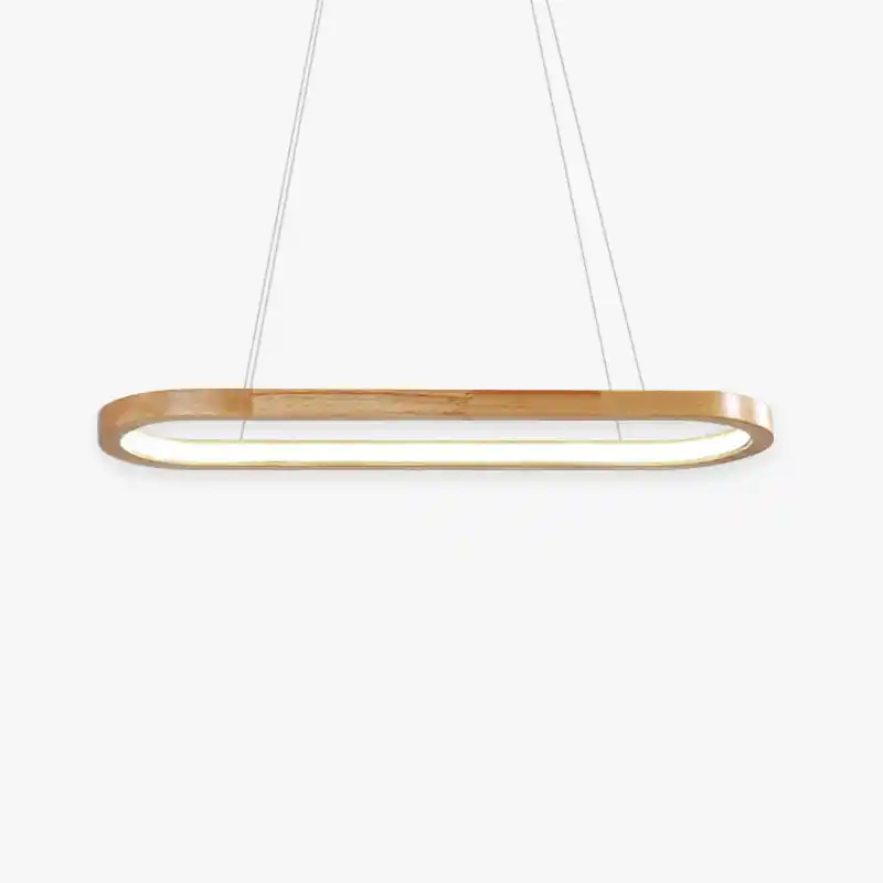 Muto Suspension Ellipse Moderne, Bois\\/Acrylique, Bois, Salon