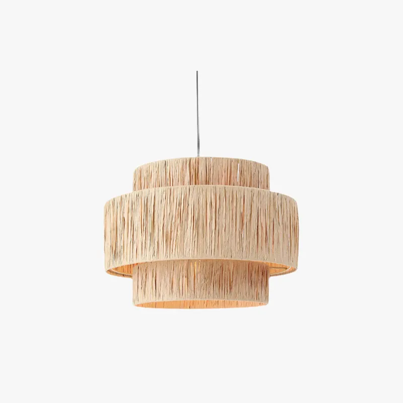 Ritta Rattam Suspension Ronde Simple, Métal\\/Rotin, Marron, Chambre à Coucher\\/Librairie