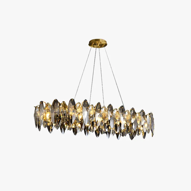 Kristy Suspension Anneau Contemporaine, Métal\\/Cristal, Noir\\/Or, Chambre à Coucher\\/Salle à Manger