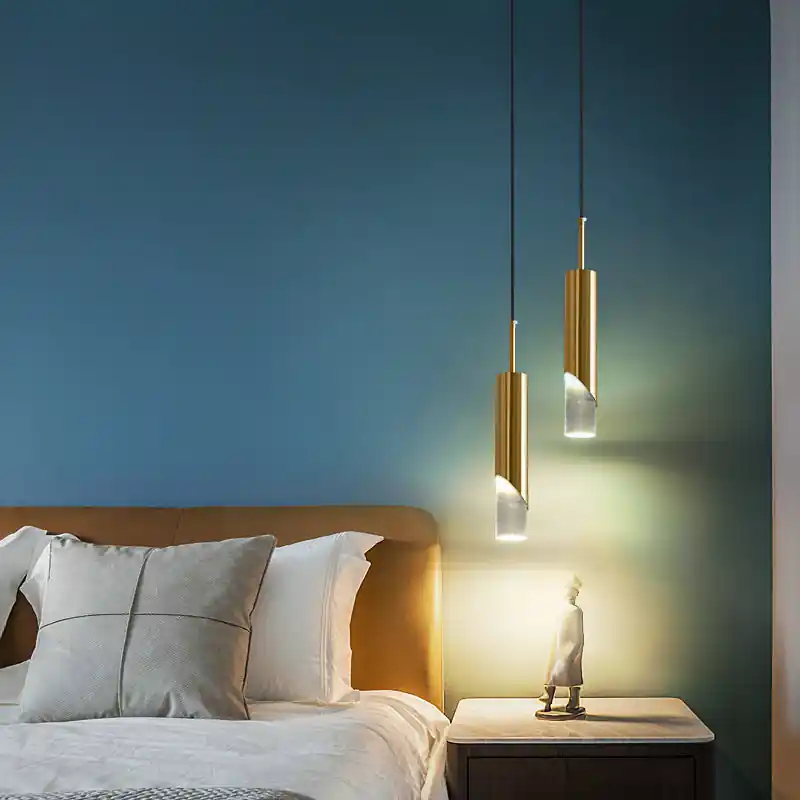 Ray Luminaires Suspension LED Simple Acrylique\\/Métal Or\\/Noir Salon