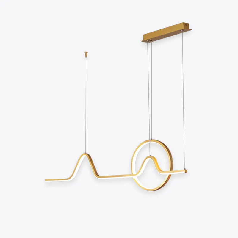Arisha Suspension Linéaire Moderne Noir\\/Or Métal\\/Acrylique Salon