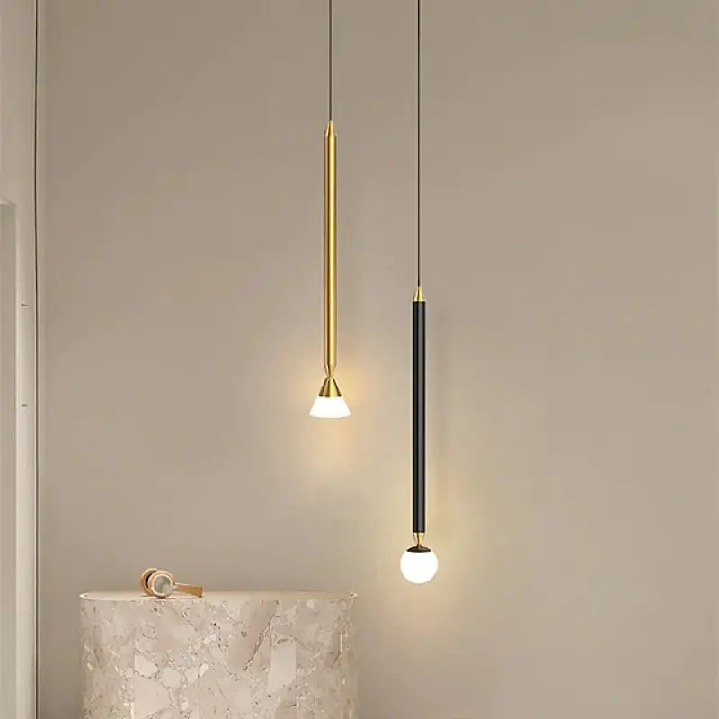 Arisha Suspension Cylindre Simple, Métal\\/Verre, Noir\\/Doré, Salon