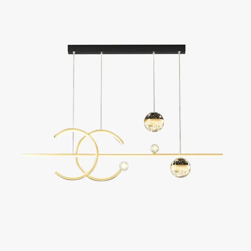 Arisha Luminaires Suspension d'Étoile LED Élegante Métal\\/Cristal Salon