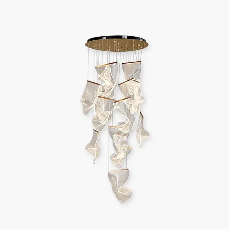 Kristy Suspension Carrée Contemporaine Métal\\/Acrylique Doré Salon\\/Escalier