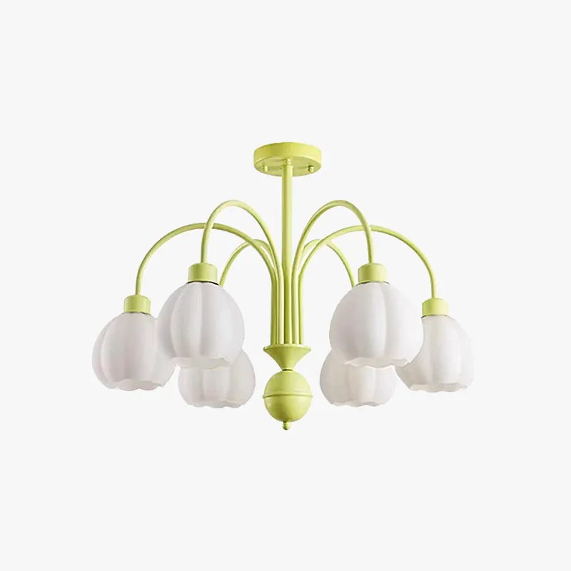Arisha Suspension Multi Morandi, Métal\\/Verre, Blanc\\/Jaune, Couloir\\/Salon