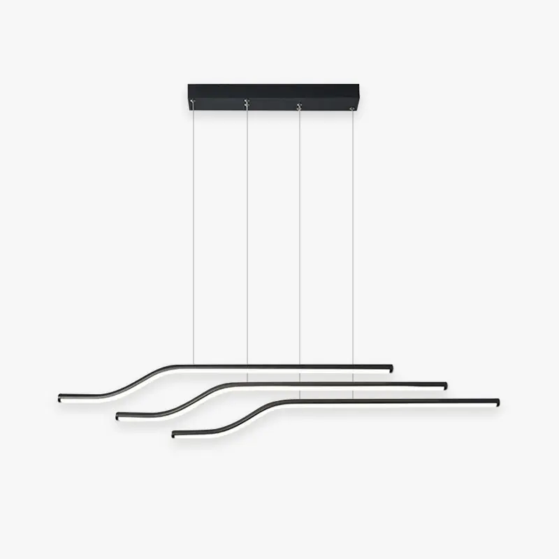 Arisha Lustre Linéaire Minimaliste, Metal\\/Gel de silice, Noir\\/Blanc, Chambre