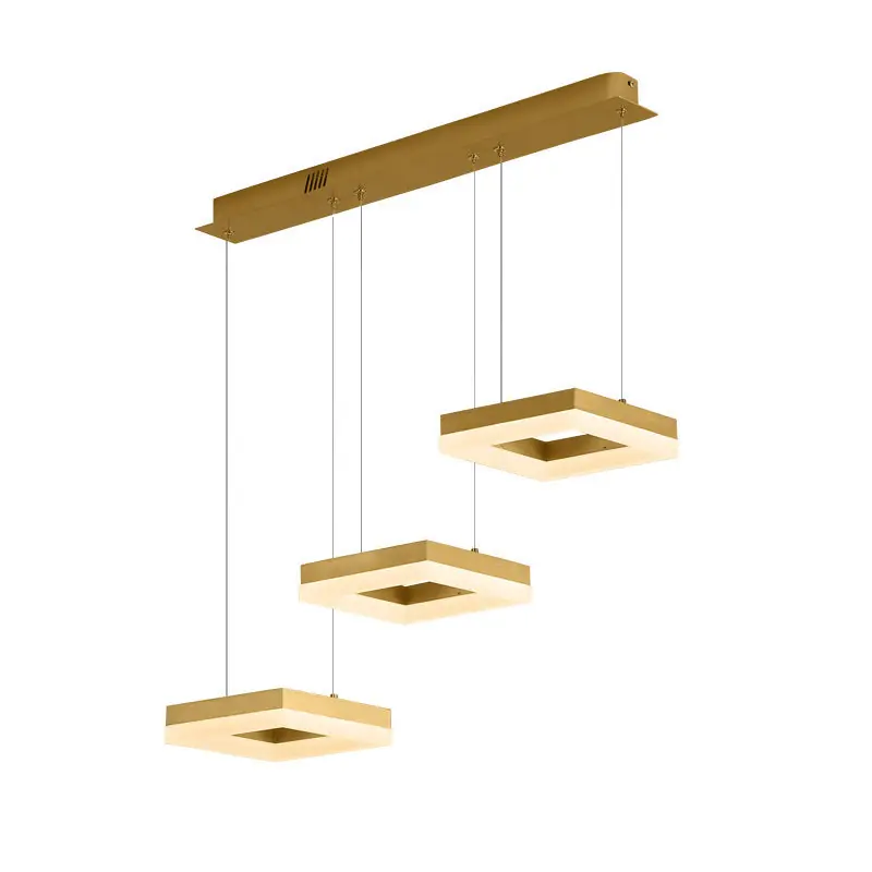 Arisha Suspension Rectangulaire Moderne, Metal\\/Acrylique, Or, Bureau
