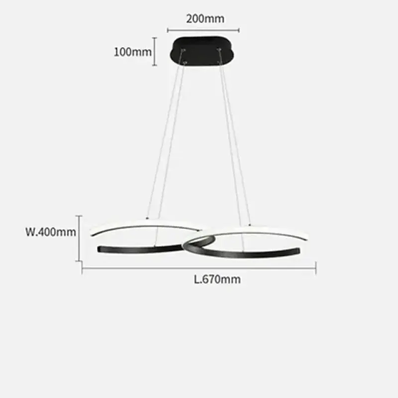 Arisha Luminaires suspension de lumière pendante de l'anneau LED pour la salle à manger