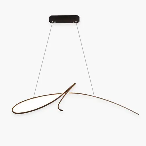 Arisha Suspension Linéaire Simple, Métal, Noir\\/Or, Salon