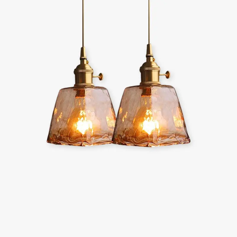 Valentina Suspension Géométrique Vintage Verre, Laiton, Salon