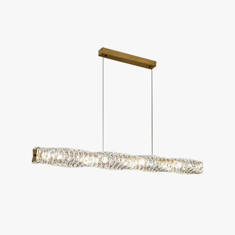 Kristy Suspension Linéaire Simple, Acier\\/Cristal, Or\\/Argent, Bar\\/Cuisine