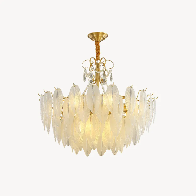 Kristy Suspension Plume Moderne, Cuivre\\/Verre, Doré, Salon