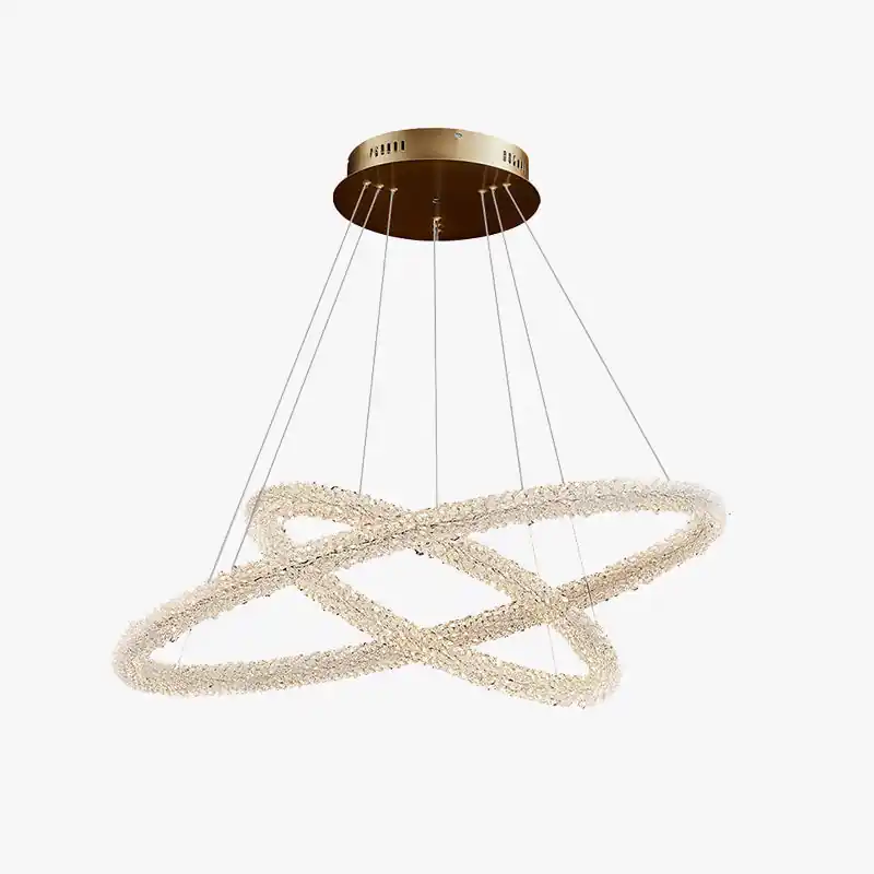Kristy Suspension Anneau Minimaliste, Metal\\/Cristal, Blanc, Chambre
