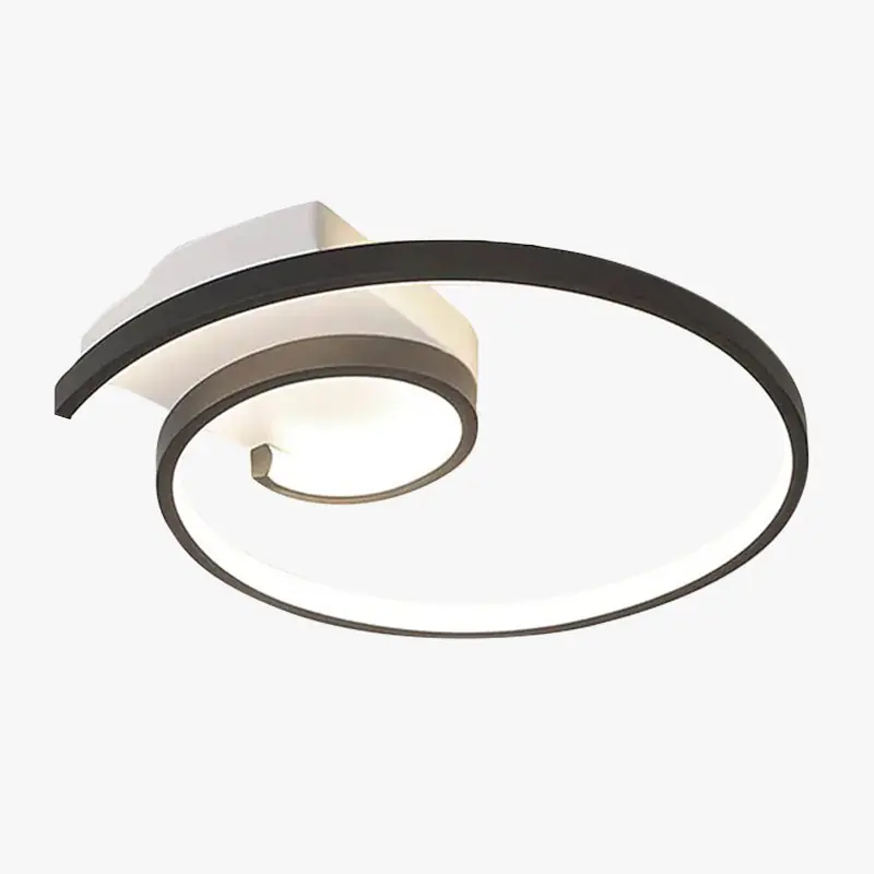 Arisha Plafonnier Linéaire Minimaliste, Métal\\/Gel de Silice, Noir\\/Blanc, Salon