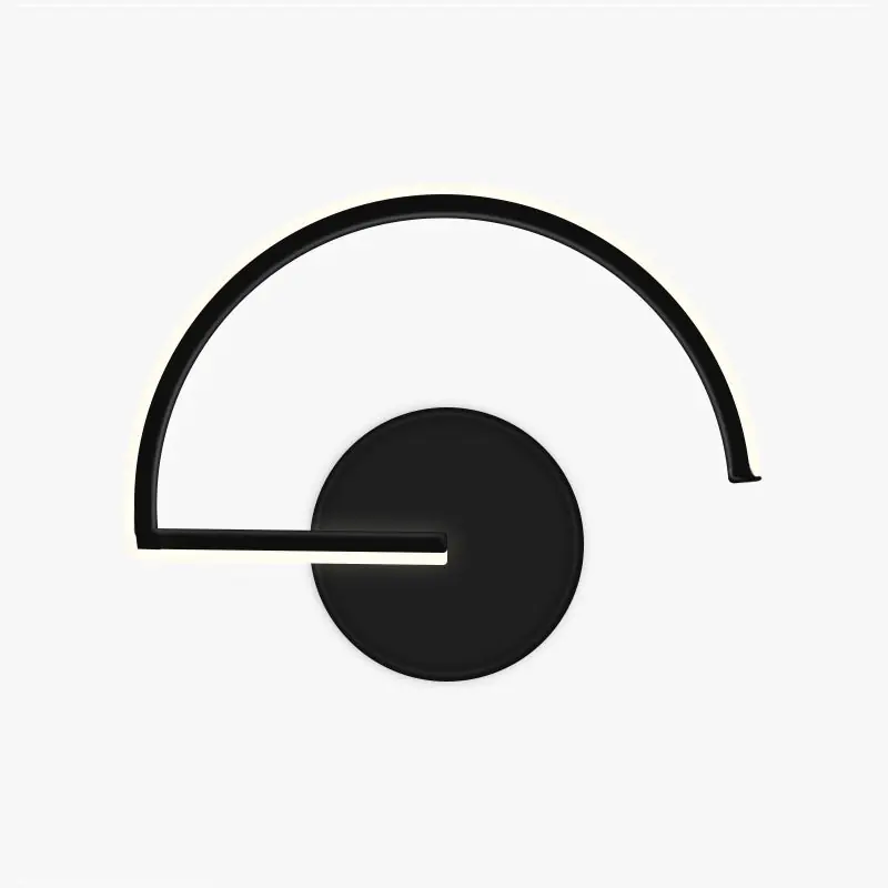 Arisha Applique Murale Semi-Circulaire Linéaire Minimaliste, Métal, Noir\\/Blanc, Bureau
