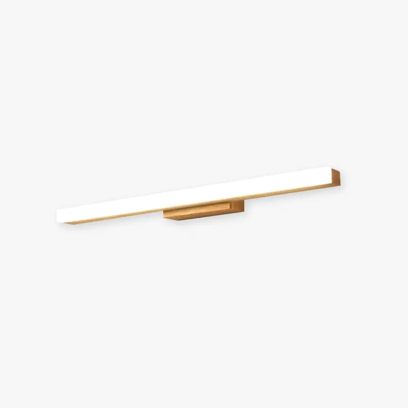 Arisha Applique Murale Miroir Linéaire Minimaliste, Bois, Noyer, Salon