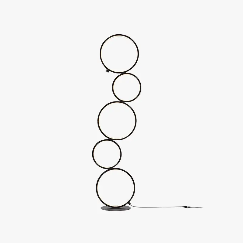 Arisha Lampadaire Sur Pied Rond Minimaliste, Blanc\\/Noir, Salon