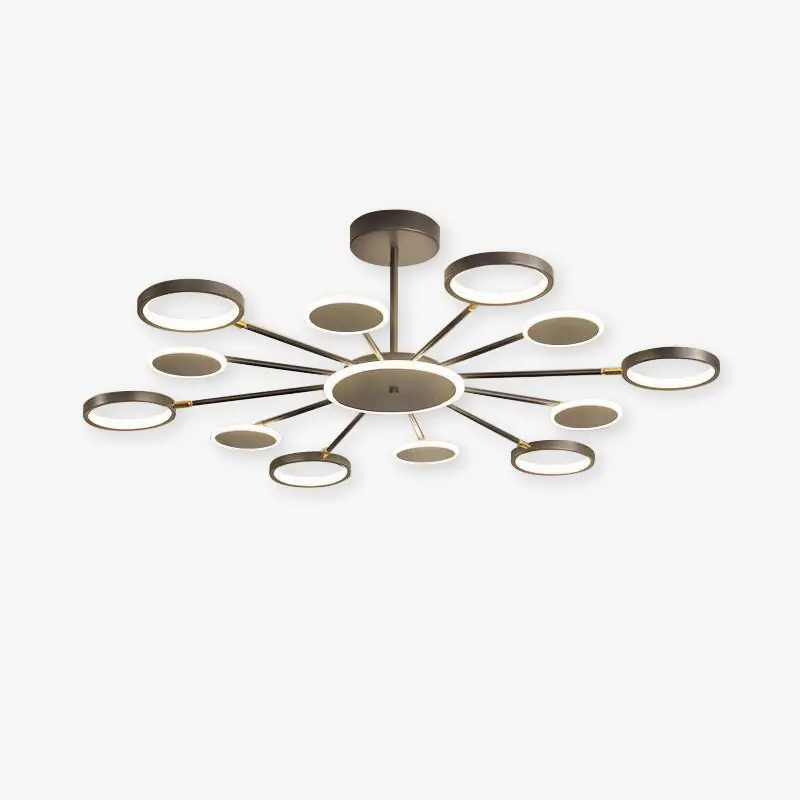 Moderne Suspension Multi Contemporaine, Metal\\/Acrylique, Noir Mat, Salon
