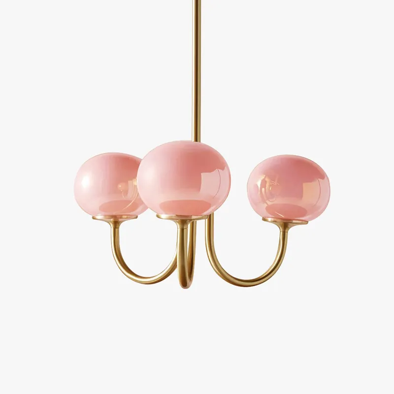 Valentina Lustre Boule Classique, Métal\\/Verre, Blanc\\/Rose\\/Beige, Bureau\\/Salon