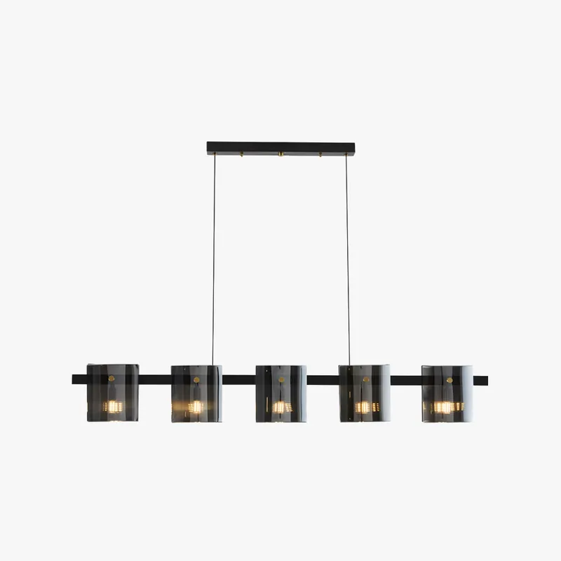 Arisha Suspension Cylindre Nordique, Cuivre\\/Verre, Noir\\/Or, Bar\\/Cuisine