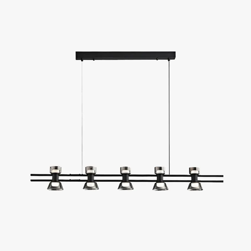 Arisha Suspension Linéaire Simple, Cuivre\\/Verre, Noir\\/Or, Salle de Bain\\/Chambre