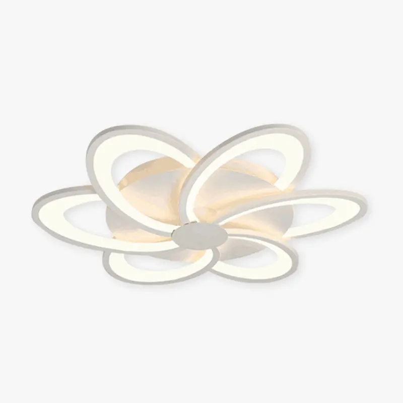 Arisha Plafonnier Fleur Moderne, Métal\\/Gel de Silice, Blanc, Salon