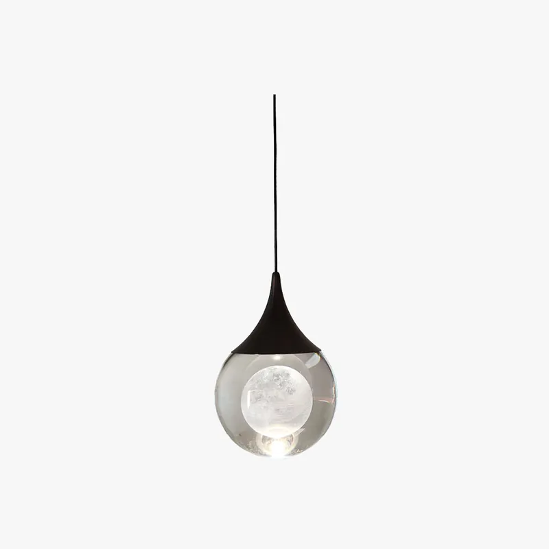 Aria Suspension Globe Inhabituel, Métal\\/Cristal, Noir\\/Blanc, Chevet\\/Salon